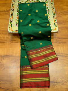 Narayanpeth Silk Saree with Stitched Blouse – Traditional Marathi Look