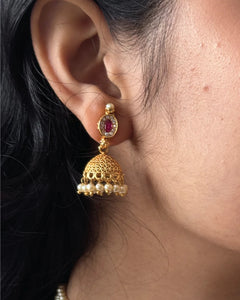Jhumka Chinchpeti Necklace Set