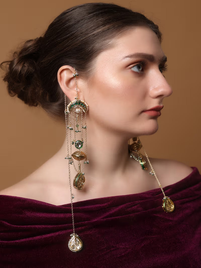 Rajwadi Handcrafted Kashmiri jhumka Earrings