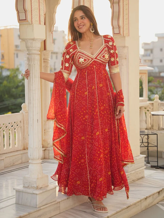 Sindoor Aangi Bandhani Anarkali Set