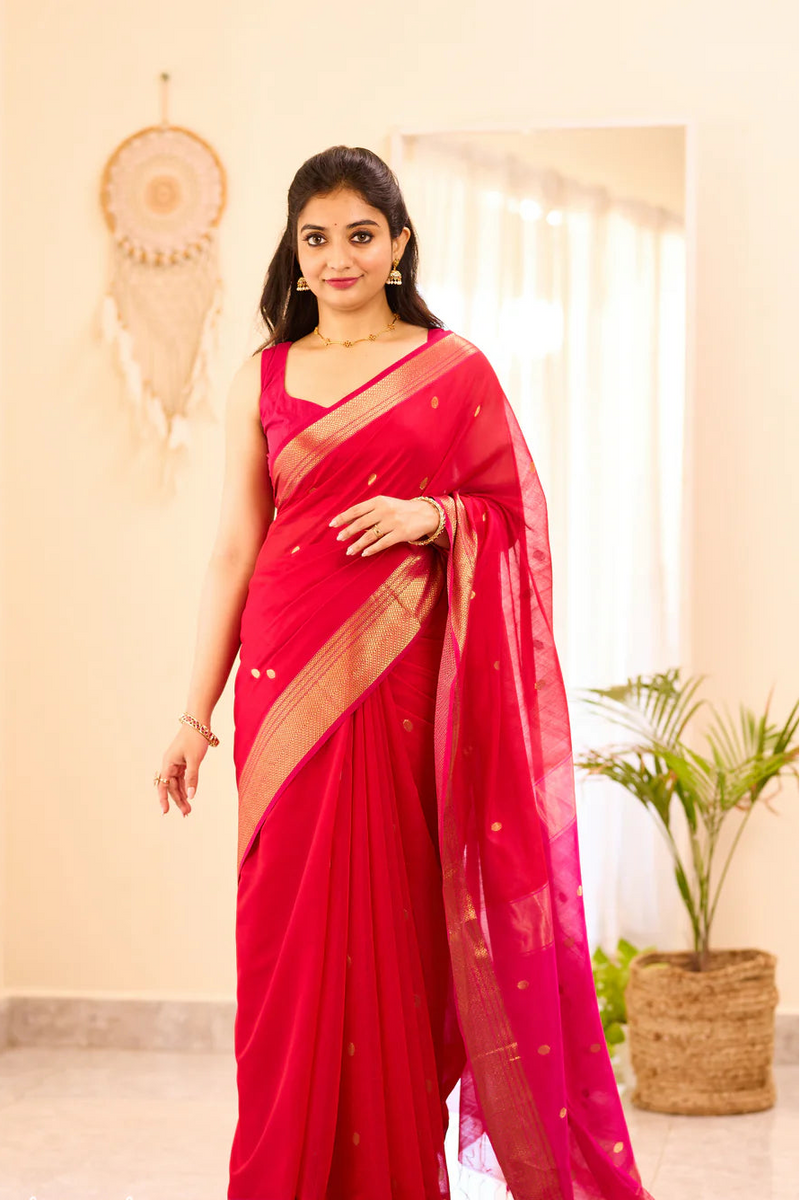 Maheshwari Silk Handloom Cotton Saree