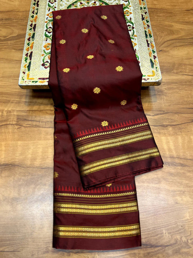 Narayanpeth Silk Saree with Stitched Blouse – Traditional Marathi Look
