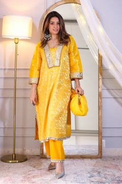Mustard Royale Brocade Co-Ord Set