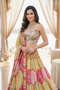 Gulabi Sunehri Dream Lehenga Set