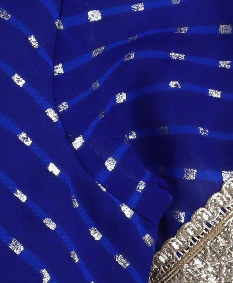 Blue Georgette Gota Embellished Lehenga Set