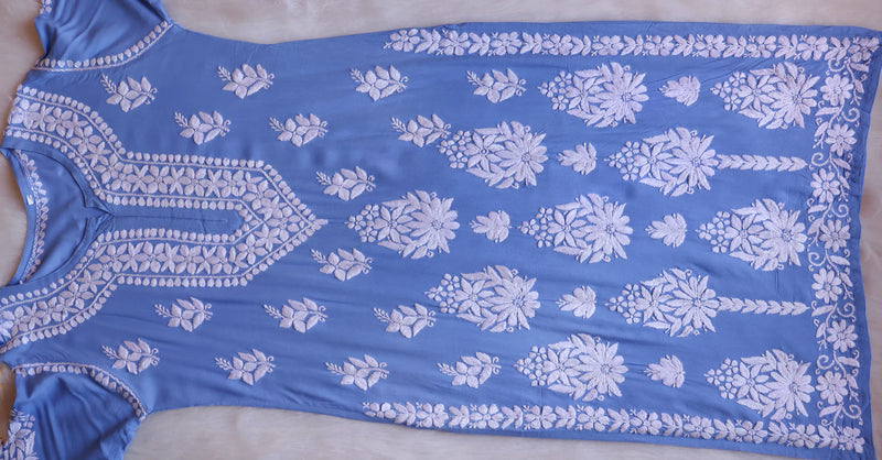 Ice Blue Elegant Rayon Kurta Set