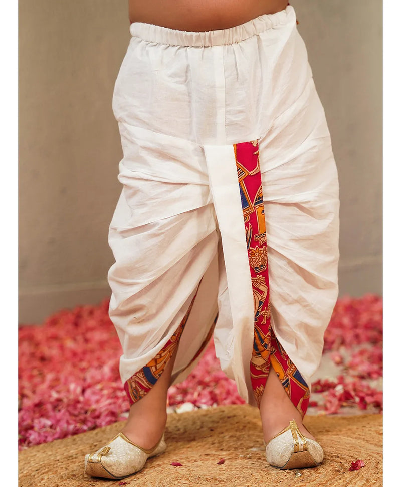 Pink Cotton Farm Animal Kurta Dhoti Set