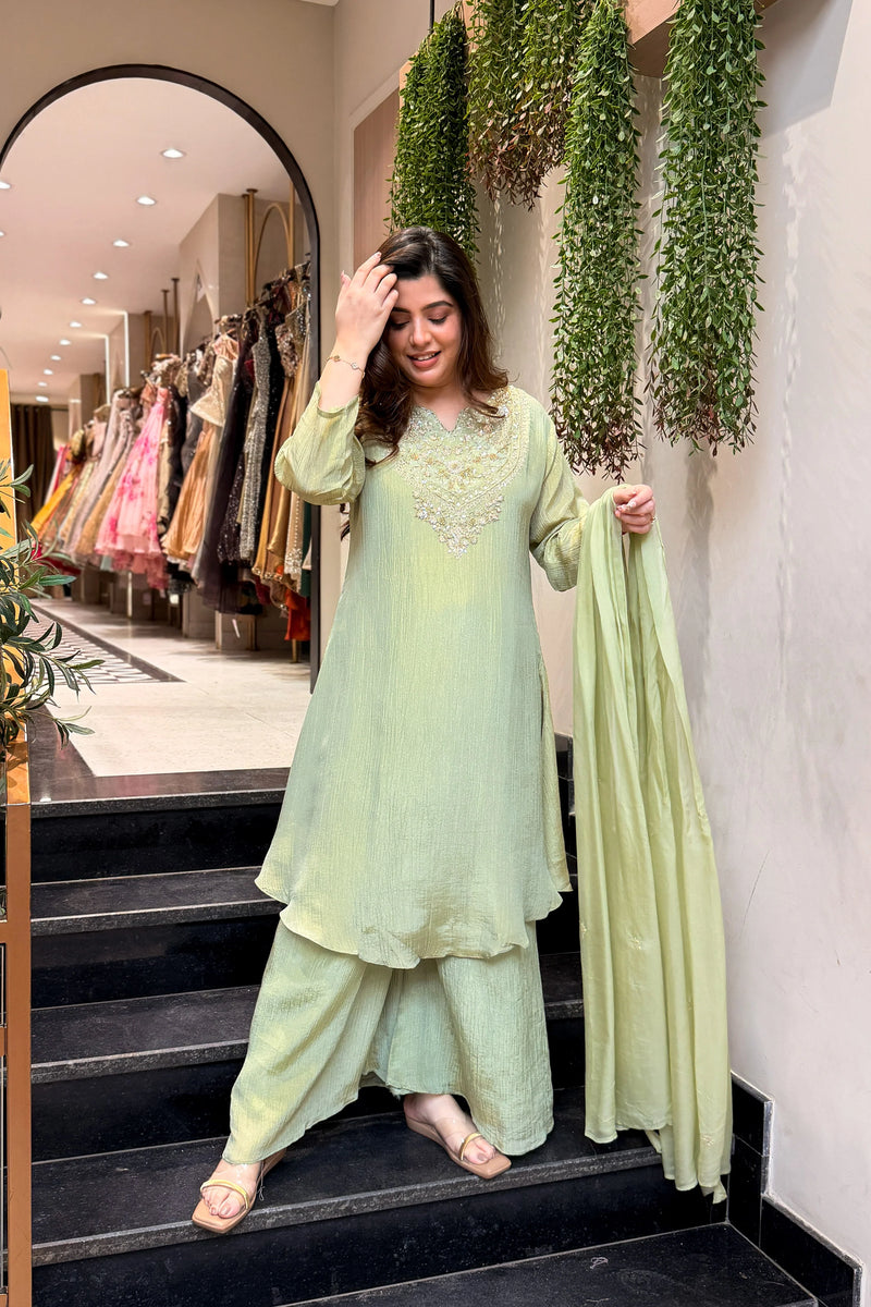 Mehr Mint Hand Embroidered Set