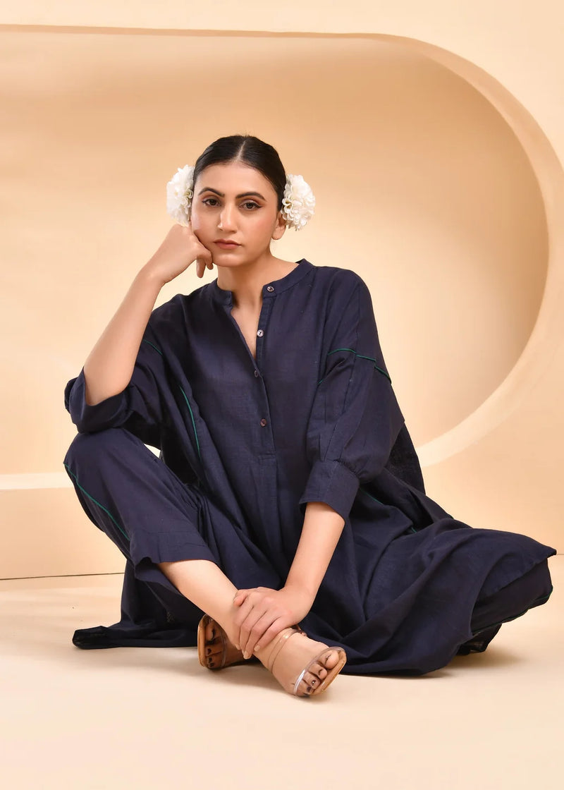Noor Neeli Mocha Cotton Co-Ord Set