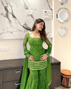 Noor Gulnaar Bandhani Sharara Set