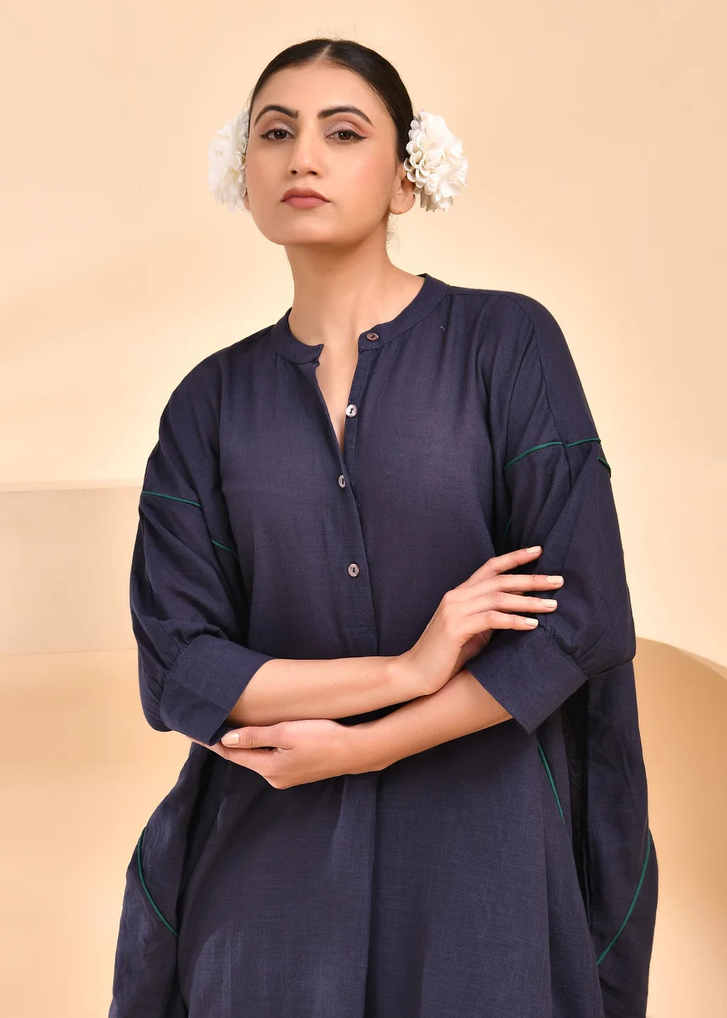 Noor Neeli Mocha Cotton Co-Ord Set
