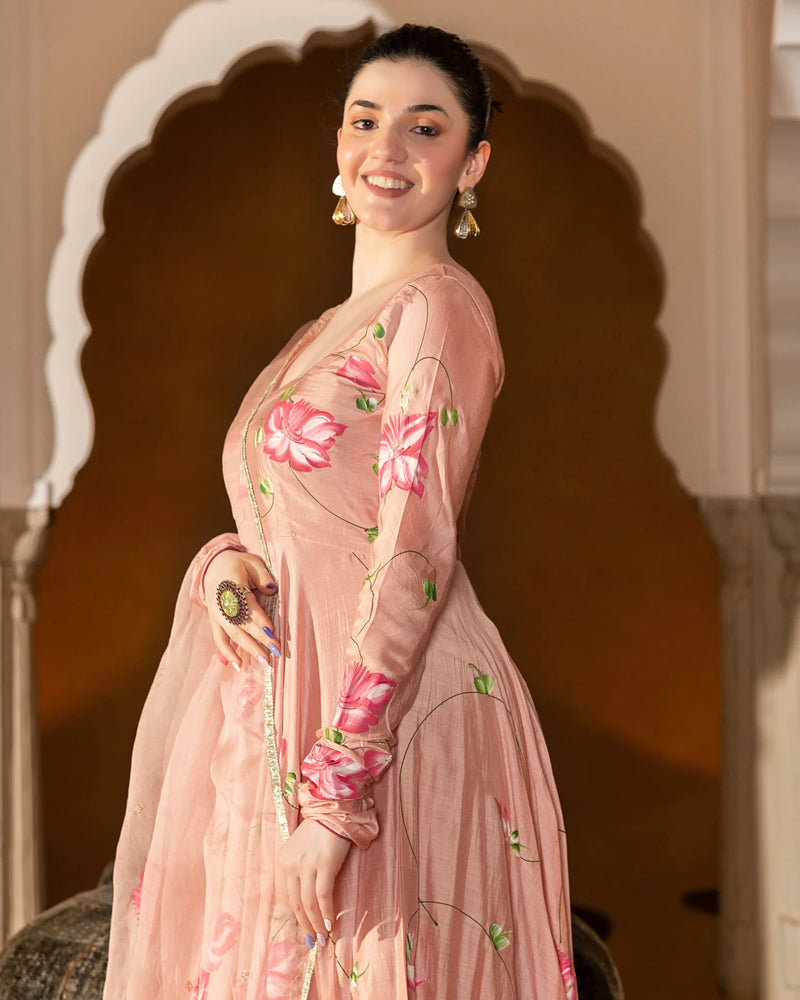 Meher Floral Handpainted Suit Set