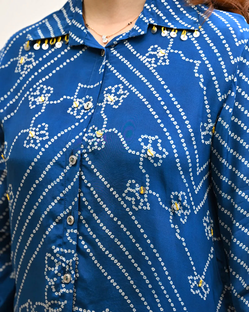 Noor Bandhej Crepe Shirt