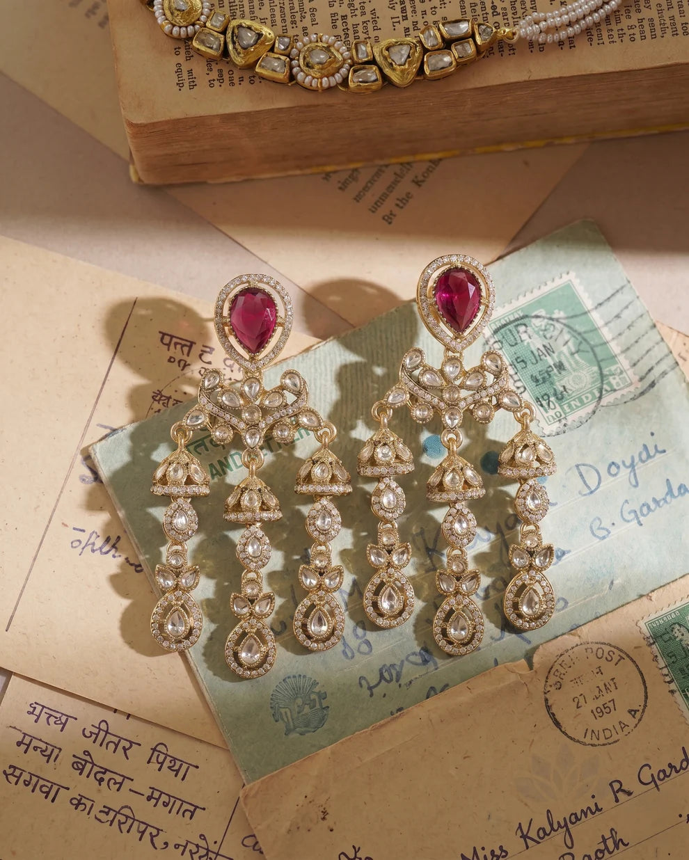 Noor Gulbahar Luxury Polki Earrings