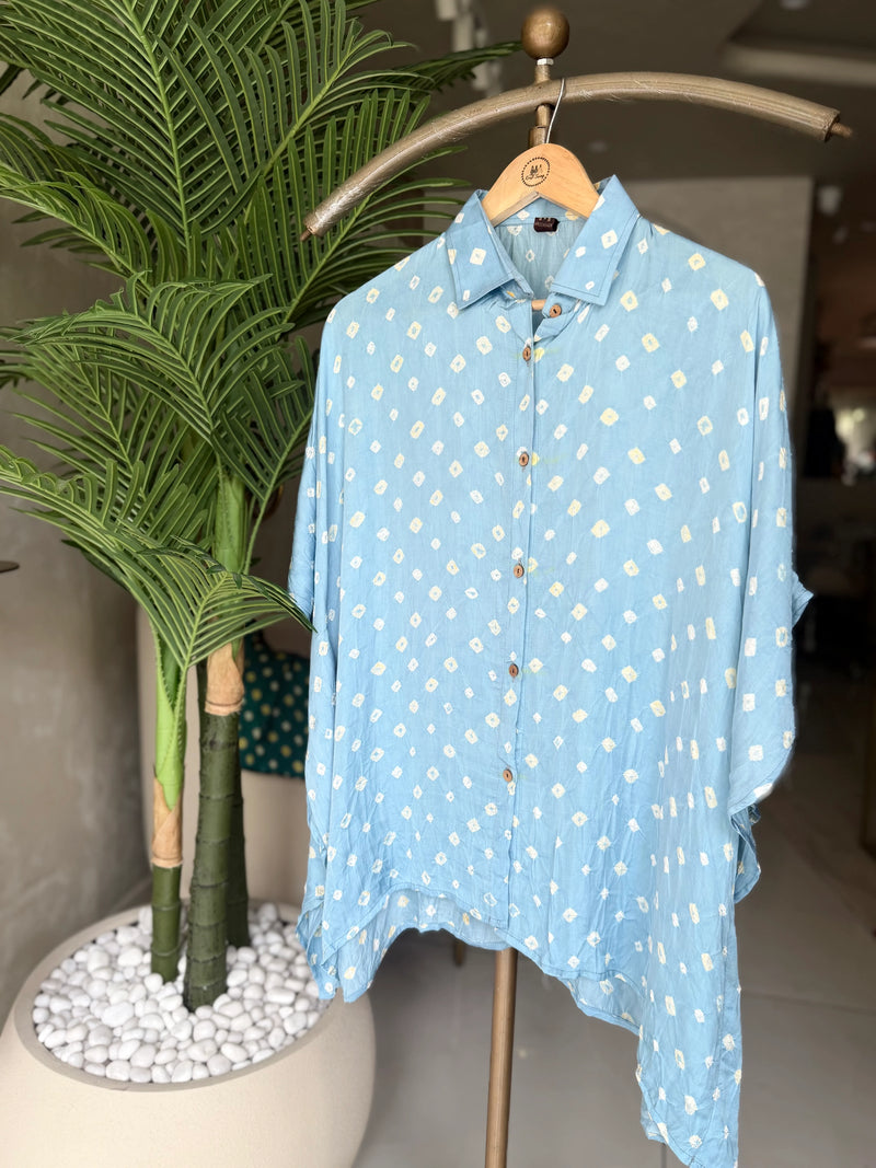 Bandhni Silk Kaftan Shirt