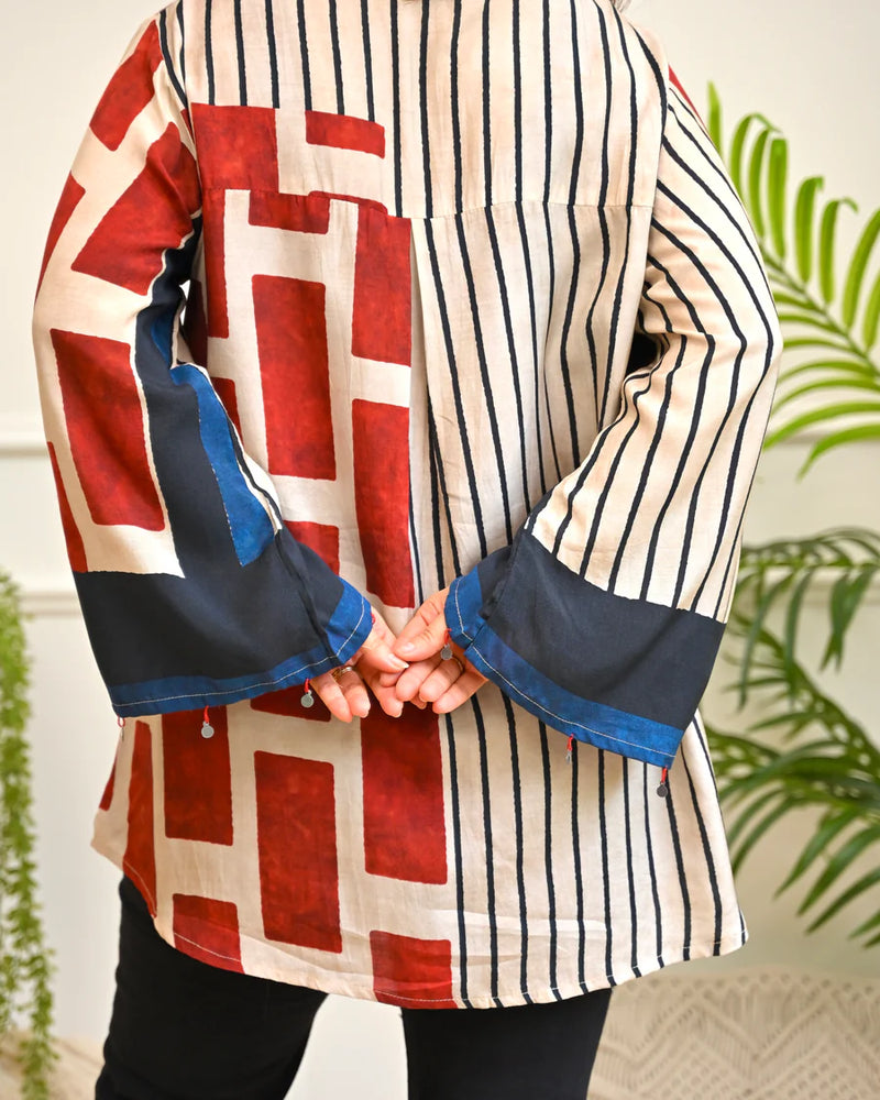 Caramel Bloom Muslin Silk Shirt