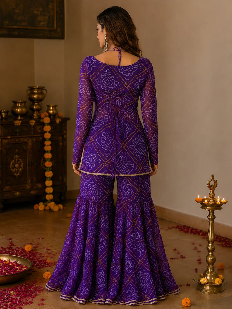 Rangmahal Kurti Sharara Set