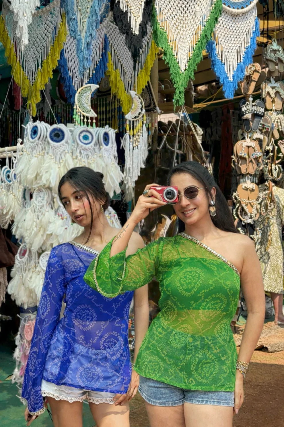 Zoya Emerald One-Shoulder Kurti Top