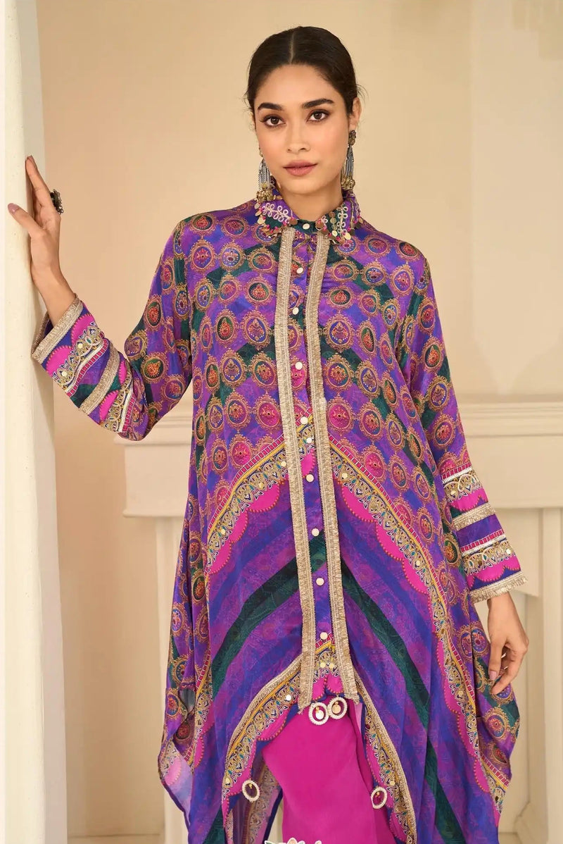 Savan Noor Printed Crepe Silk Western Ensemble