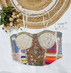 Multi-Textured Navratri Corset Blouse