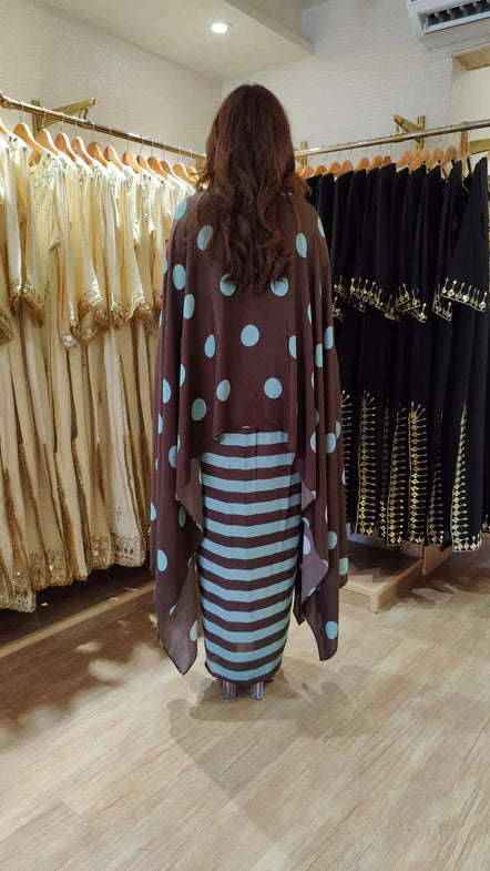 Noir Zariya Polka Kaftan Dhoti Set