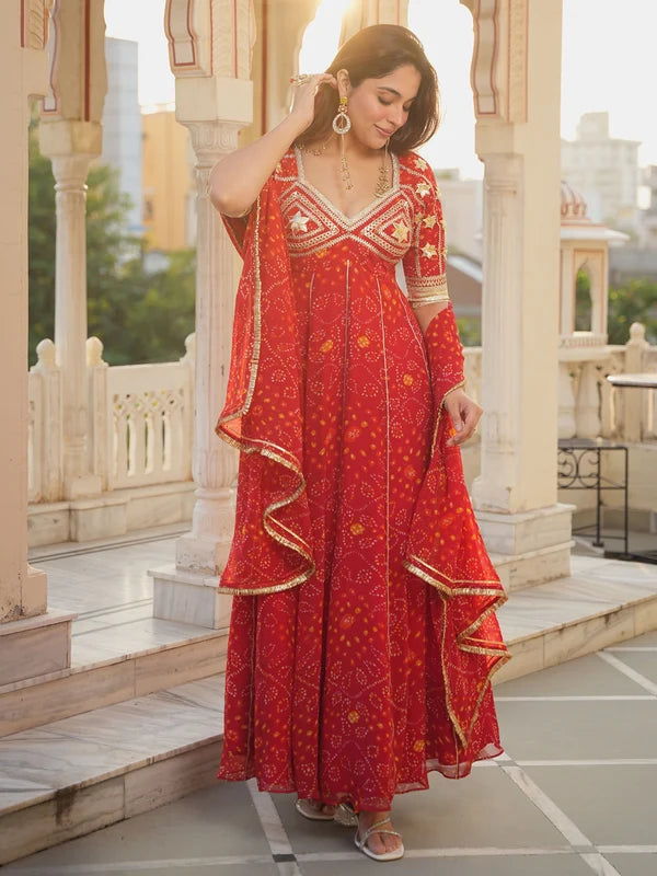 Sindoor Aangi Bandhani Anarkali Set