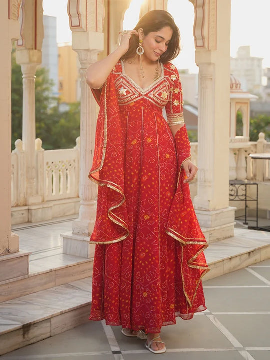 Sindoor Aangi Bandhani Anarkali Set