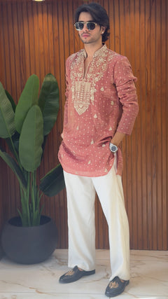 Shahi Rose Darbar Embroidered Kurta