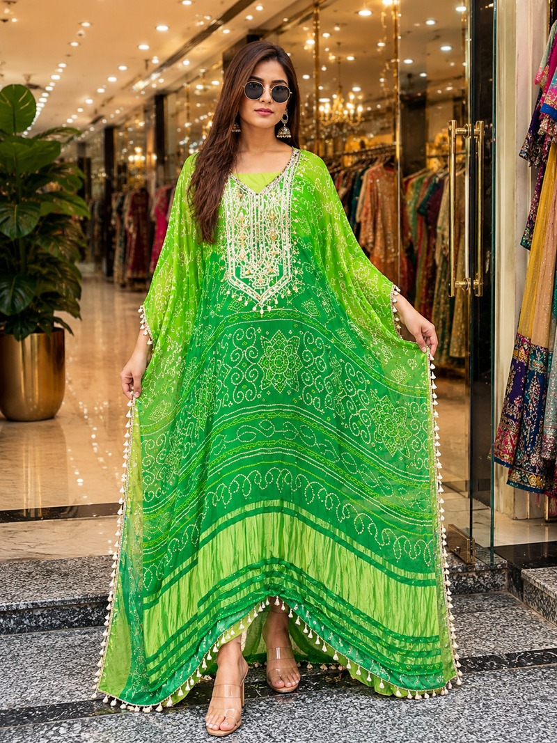 Aafreen Gaji Silk Luxury Kaftan