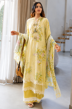 Women's Yellow Floral Print Crepe Kurta Set