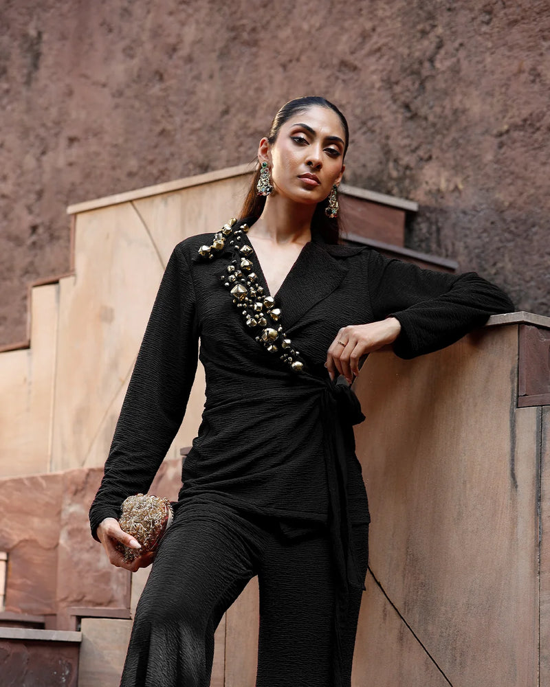 Siyah Shahi Blazer Set