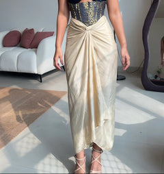Light Beige Fusion Tie-Up Skirt