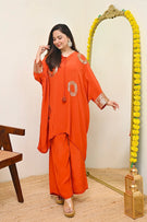 Coral Orange Embellished Co-ord