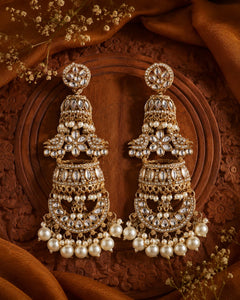 Gulrukh Kundan Pearl Earrings