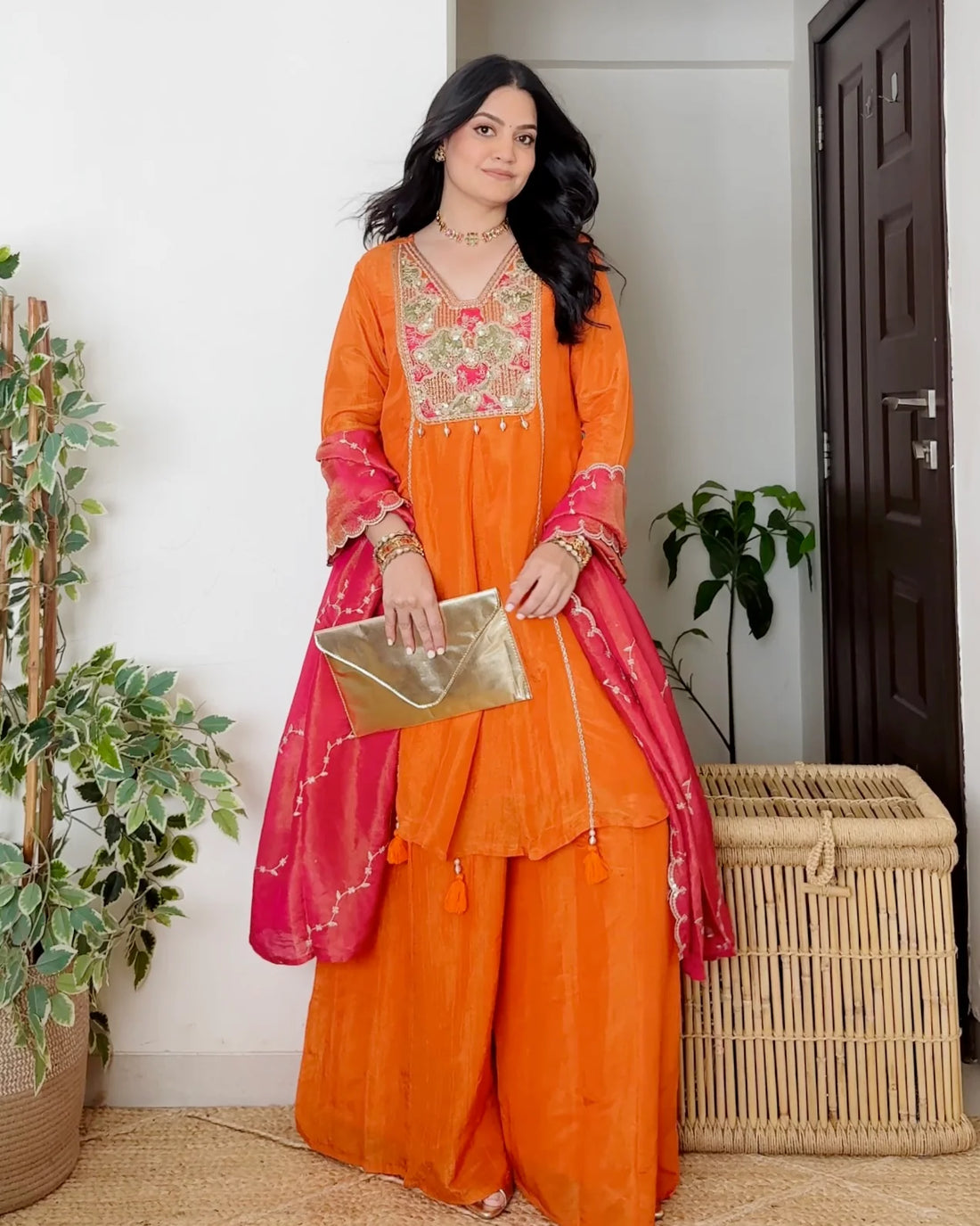 Saanjh Coral Handwork Suit Set
