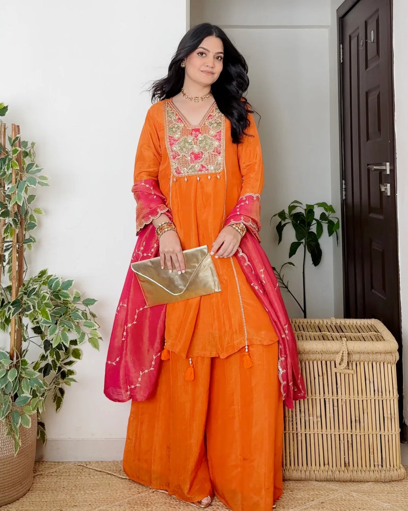 Saanjh Coral Handwork Suit Set