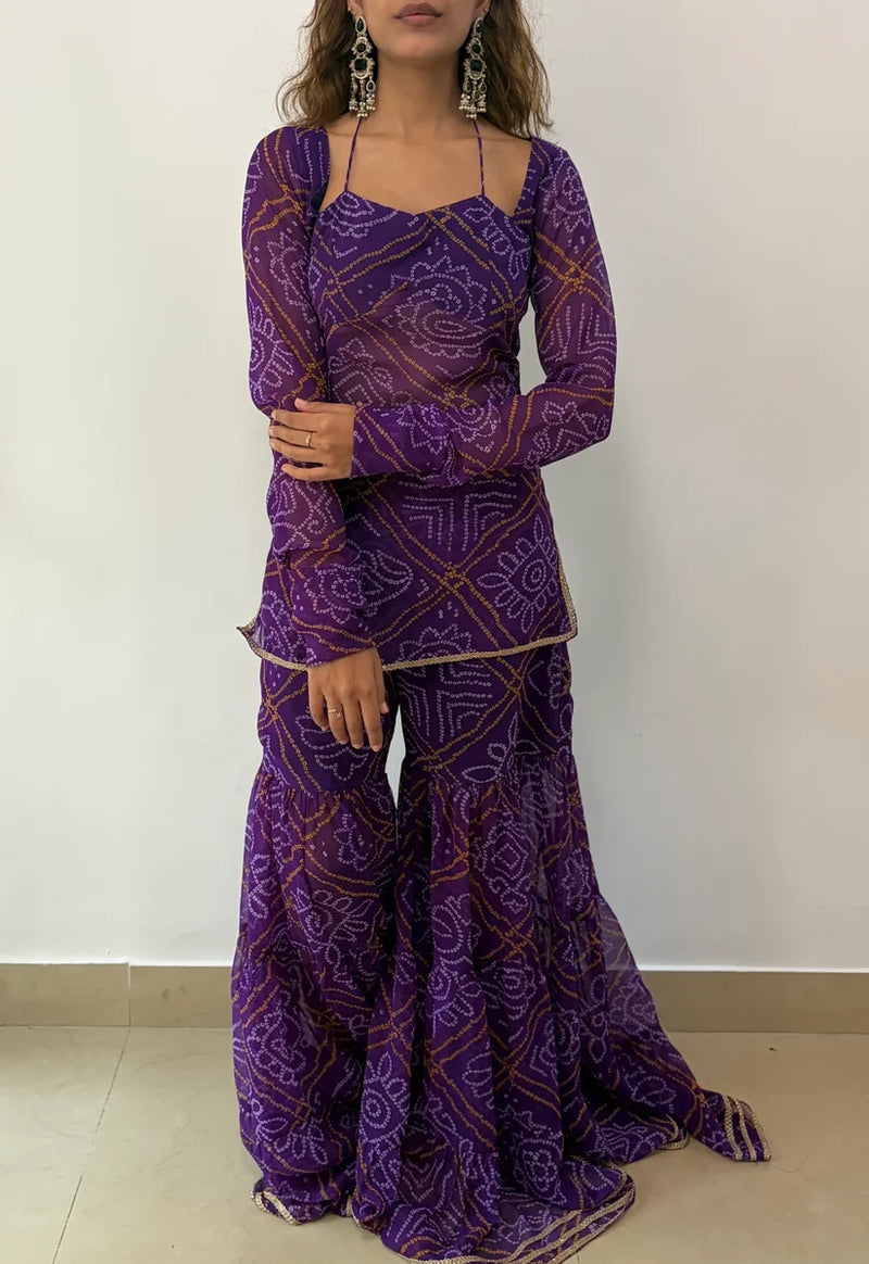 Rangmahal Kurti Sharara Set