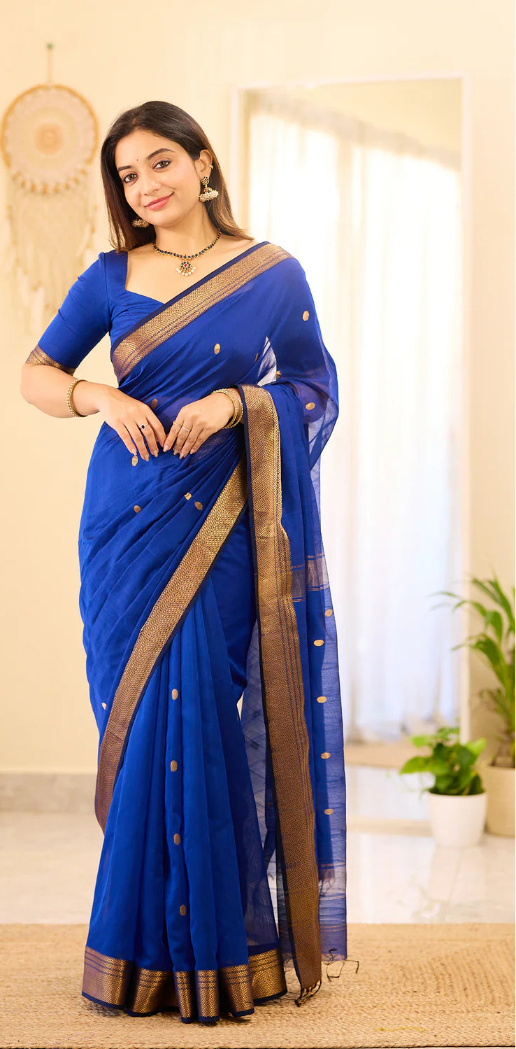 Maheshwari Silk Handloom Cotton Saree