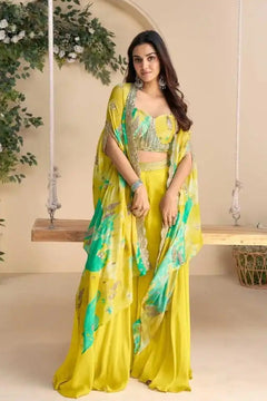 Noor Elara Real Chinnon Silk Indo-Western Suit
