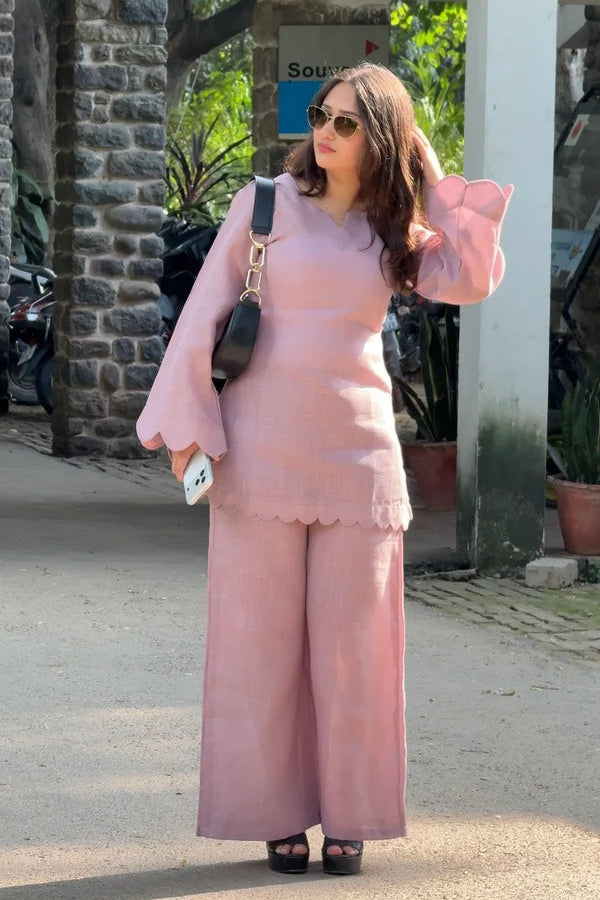 Inaya Dusty Pink Linen Co-ord Set