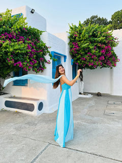 Azure Breeze Ombre Maxi Dress