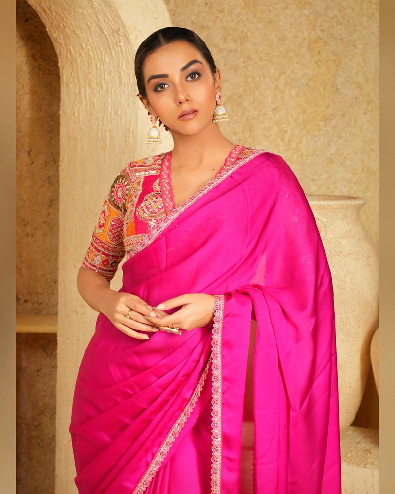 Party wear saree and blouse