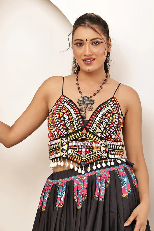 Garba Queen Designer Mirror Work Lehenga Choli Set