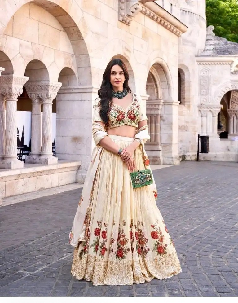 Chinon Silk Embroidered Lehenga Choli