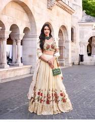 Chinon Silk Embroidered Lehenga Choli