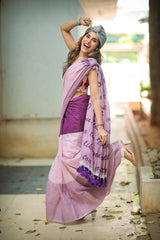 Grapeful Glam Mul Cotton Saree