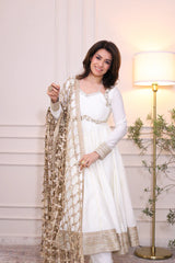 Pearl Majesty Anarkali Set with Dupatta – By Reet Lifestyle