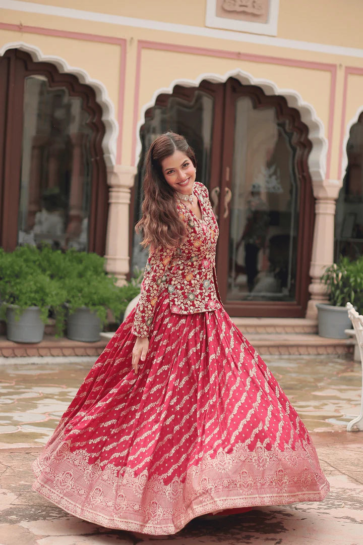 Aisha - Banarasi Red Co-ord Lehenga Set