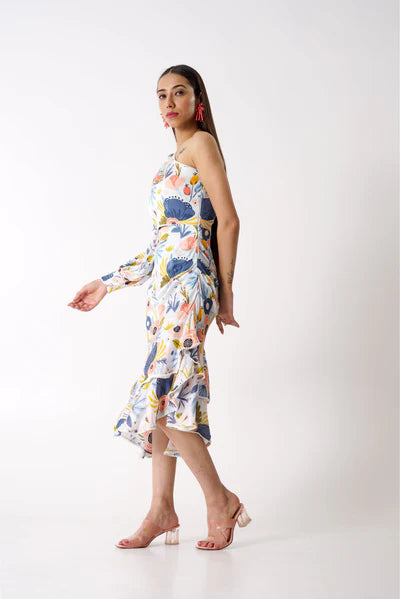 Multicolor Luxe Cotton Satin Dress