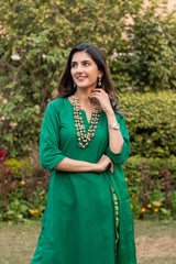 Bottle Green Doria Set- By Reet Lifestyle